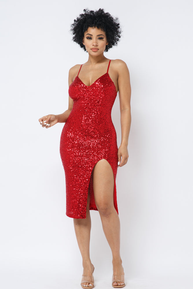 
                  
                    THE GLITZ DRESS (RED)
                  
                