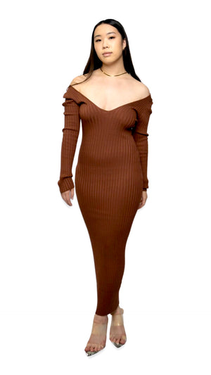 
                  
                    THE SASHA DRESS (COCOA)
                  
                