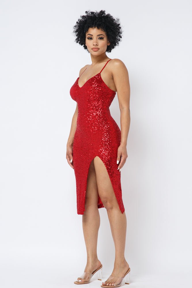 
                  
                    THE GLITZ DRESS (RED)
                  
                